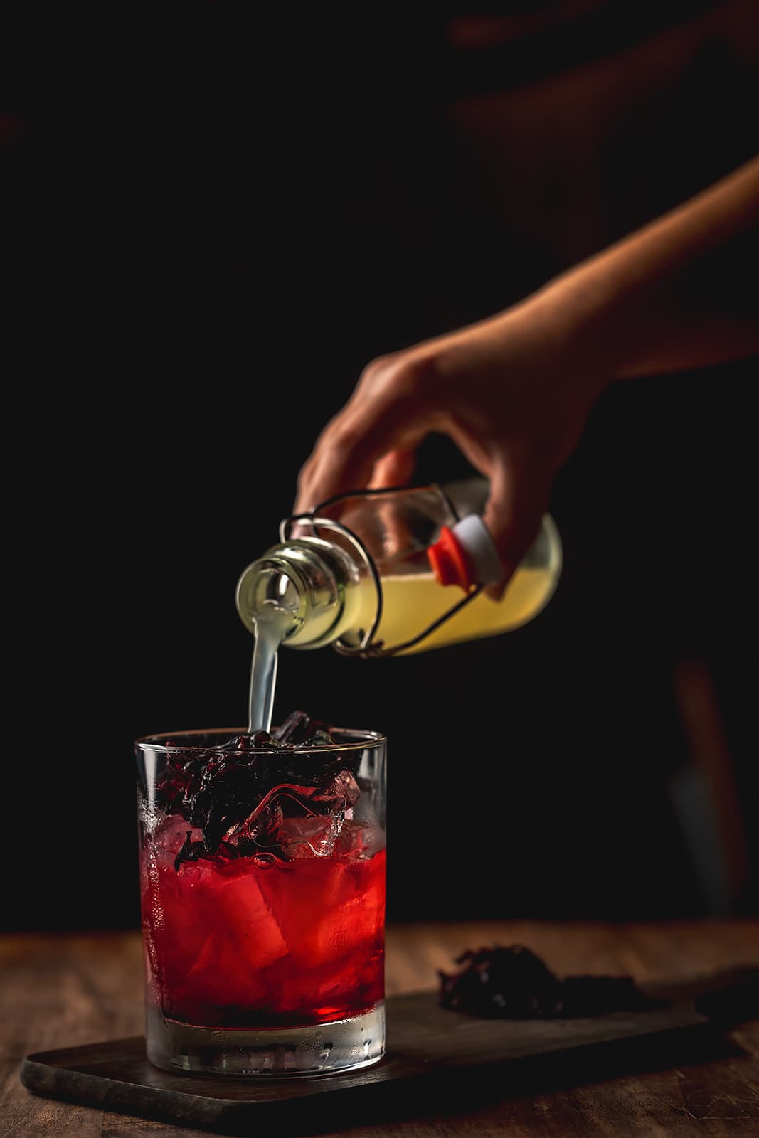 An agave spirit being poured