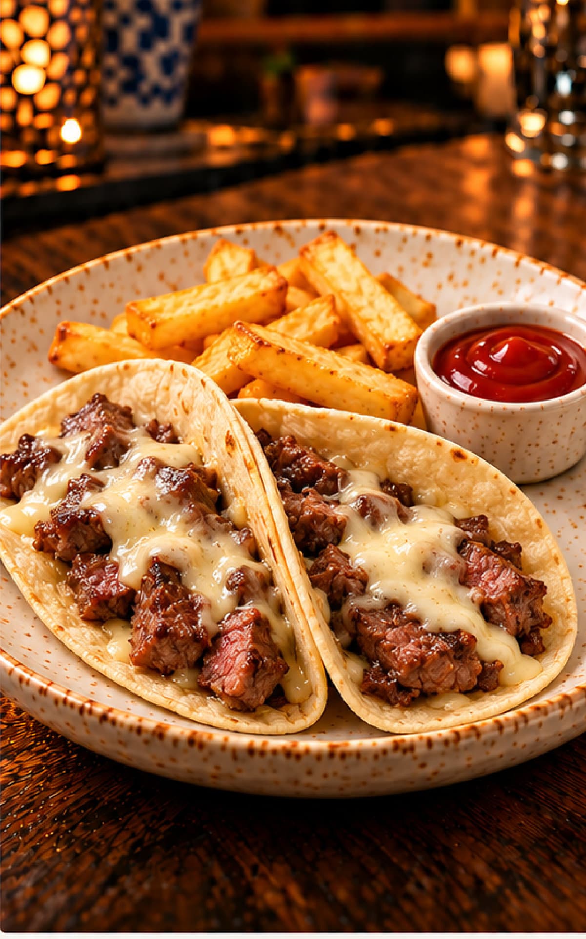 Kids’ Wagyu Strip Tacos presentation