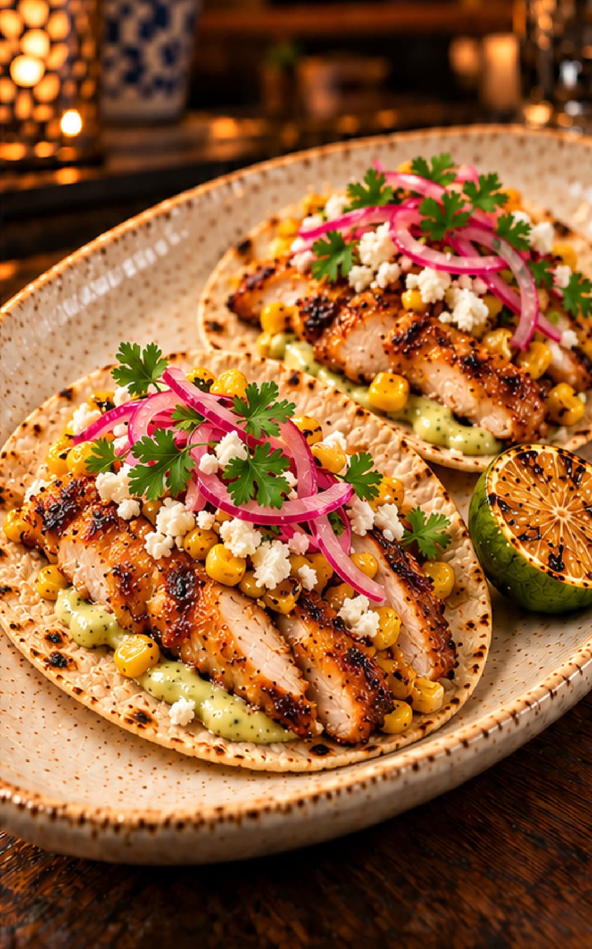Pollo Asado Tacos presentation